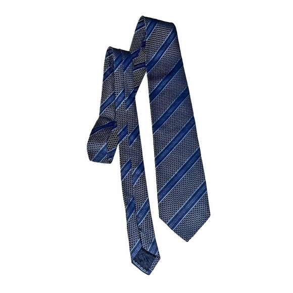 VERSACE CLASSIC V2 Gray Striped Baroque Frame Silk Tie ITALY 57"/3.25" EUC - Picture 4 of 14